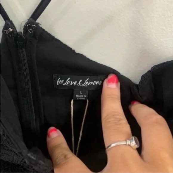 NWT For Love And Lemons Dress Julia Mini Bodycon in Black Lace - Picture 9 of 11